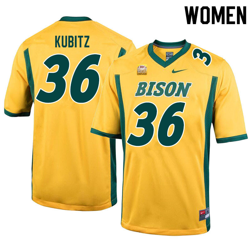 Women #36 Nick Kubitz North Dakota State Bison College Football Jerseys Sale-Yellow - Click Image to Close